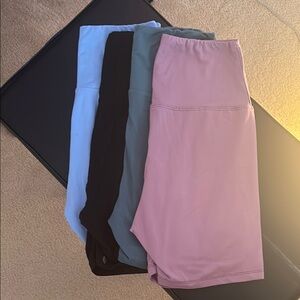 Women's Biker Short Set - Pink, Black, Green, Blue (4 pieces)